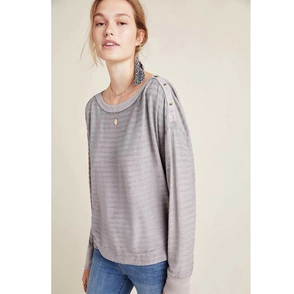 anthropologie // delilah grey pullover top - Picture 2 of 13